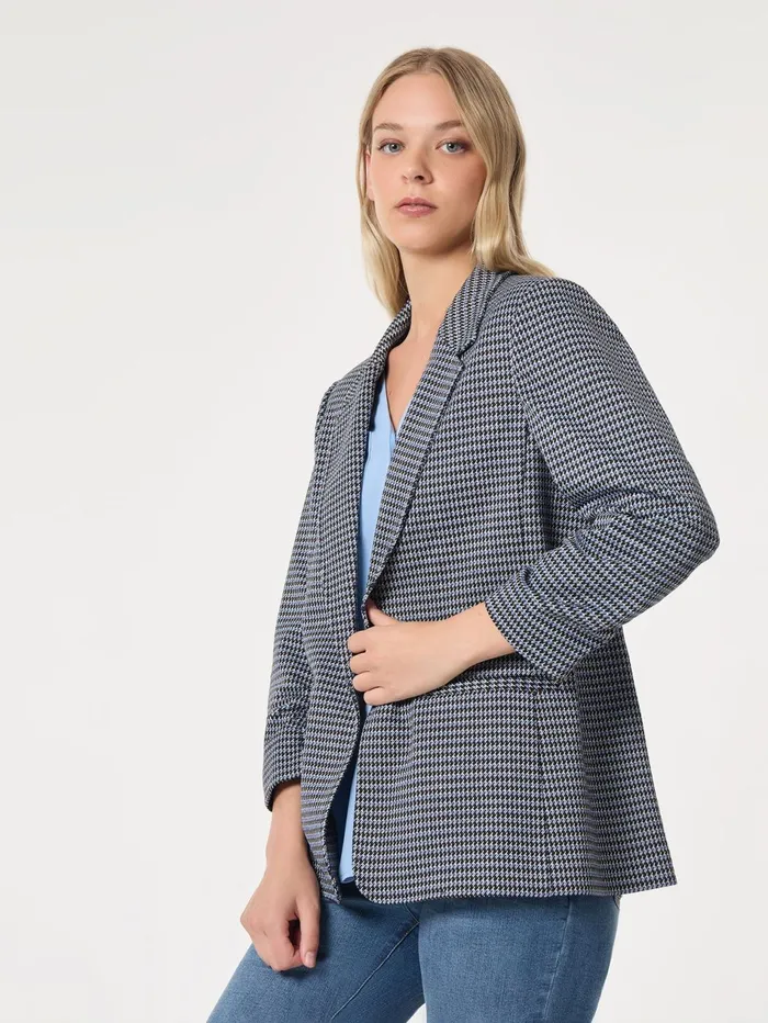 Petite Notch Collar Open Front Houndstooth Jacket Women Jones New York Petite Sale Petite Notch Collar Open Front Houndstooth Jacket Women Jones New York Petite Sale