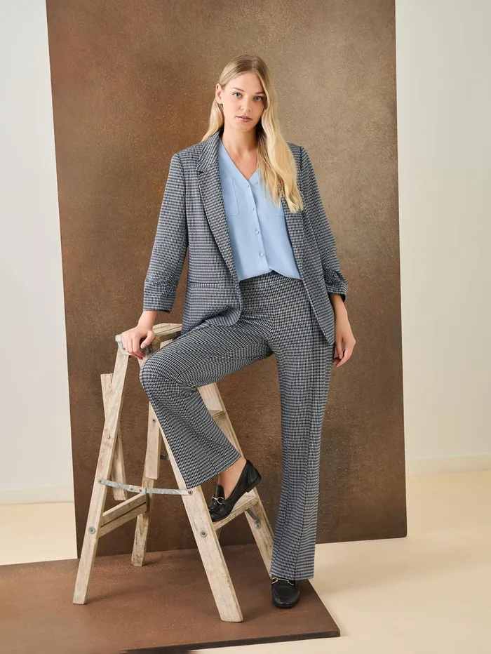 Petite Notch Collar Open Front Houndstooth Jacket Women Jones New York Petite Sale Petite Notch Collar Open Front Houndstooth Jacket Women Jones New York Petite Sale