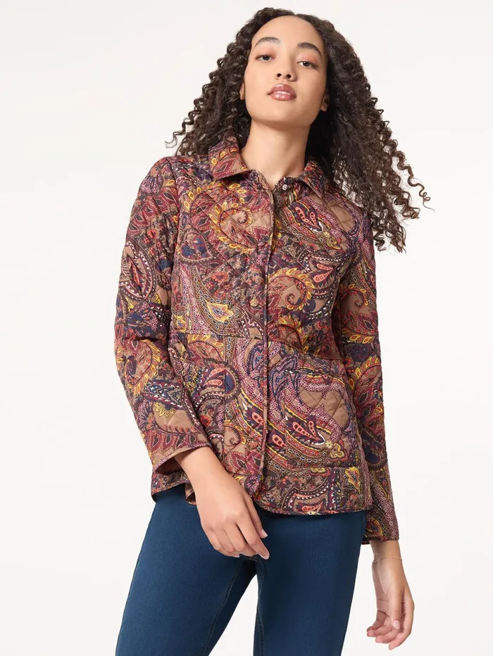 Petite Printed Quilted Jacket Women Jones New York Petite Sale