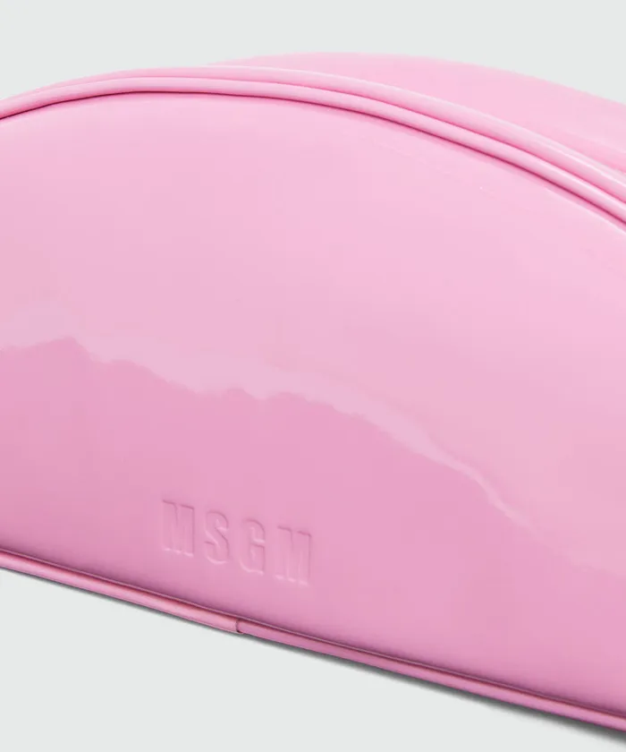 Pink Patent Leather Handbag Women MSGM Shoulder And Crossbody Bags