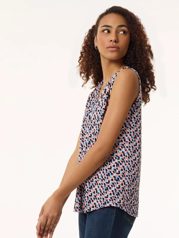 Plus Size Printed Sleeveless Pleat Front Top Moss Crepe Women Jones New York Plus Tops Plus Size Printed Sleeveless Pleat Front Top Moss Crepe Women Jones New York Plus Tops