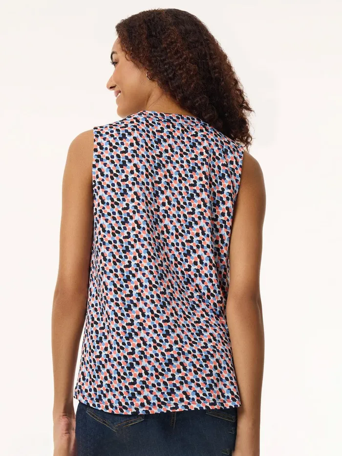 Plus Size Printed Sleeveless Pleat Front Top Moss Crepe Women Jones New York Plus Tops Plus Size Printed Sleeveless Pleat Front Top Moss Crepe Women Jones New York Plus Tops