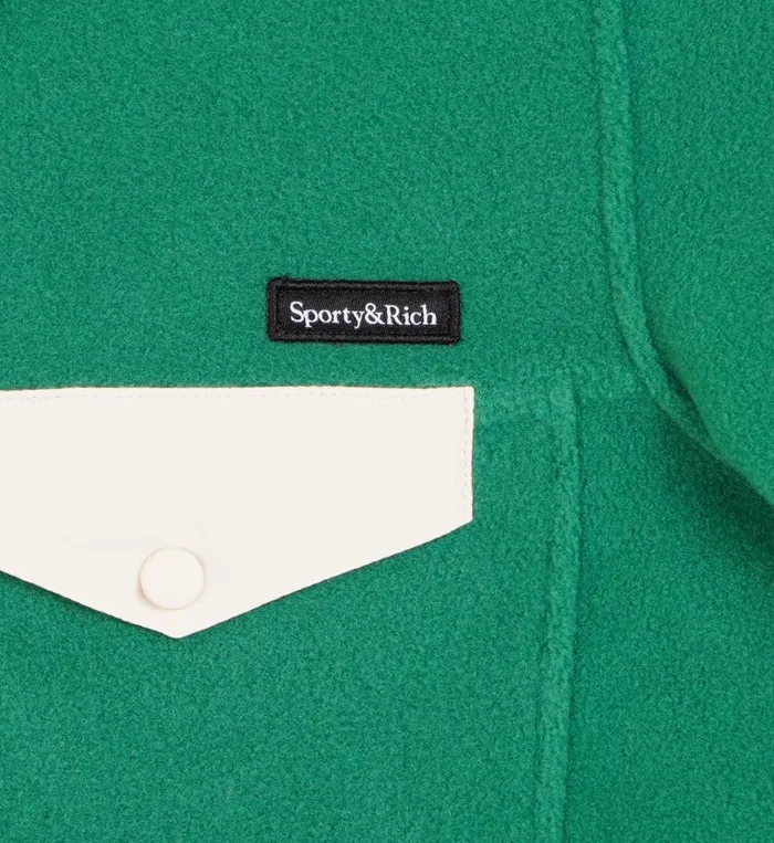 Polar Fleece And Sherpa Women Sporty and Rich Buttoned Polar Sweatshirt 8211 GreenCream