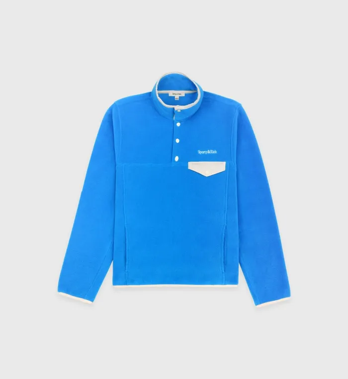 Polar Fleece And Sherpa Women Sporty and Rich Buttoned Polar Sweatshirt 8211 OceanCream