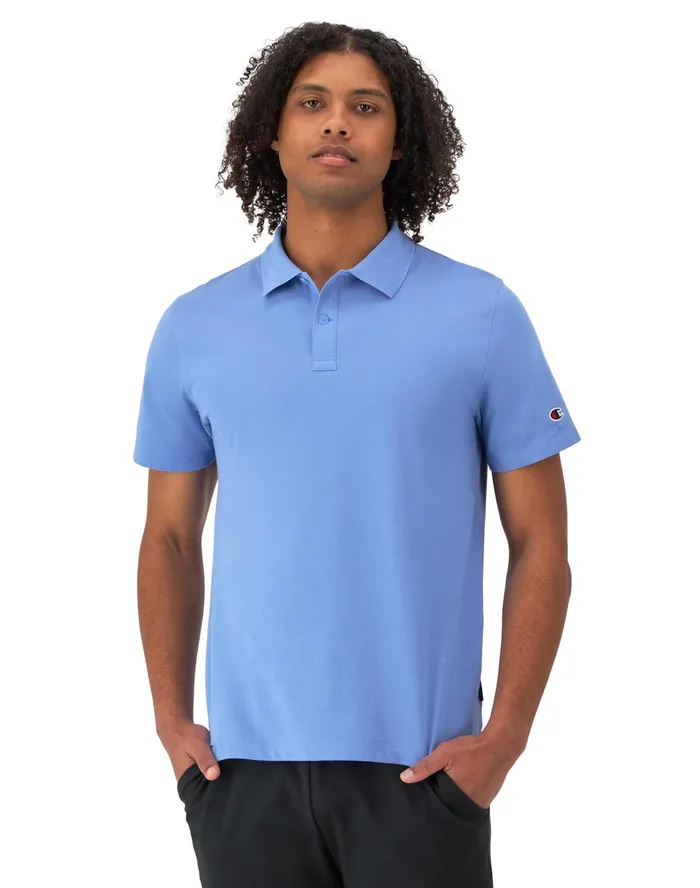 Polo TShirt Moisture Wicking Plaster Blue Men Champion TShirts and Tops