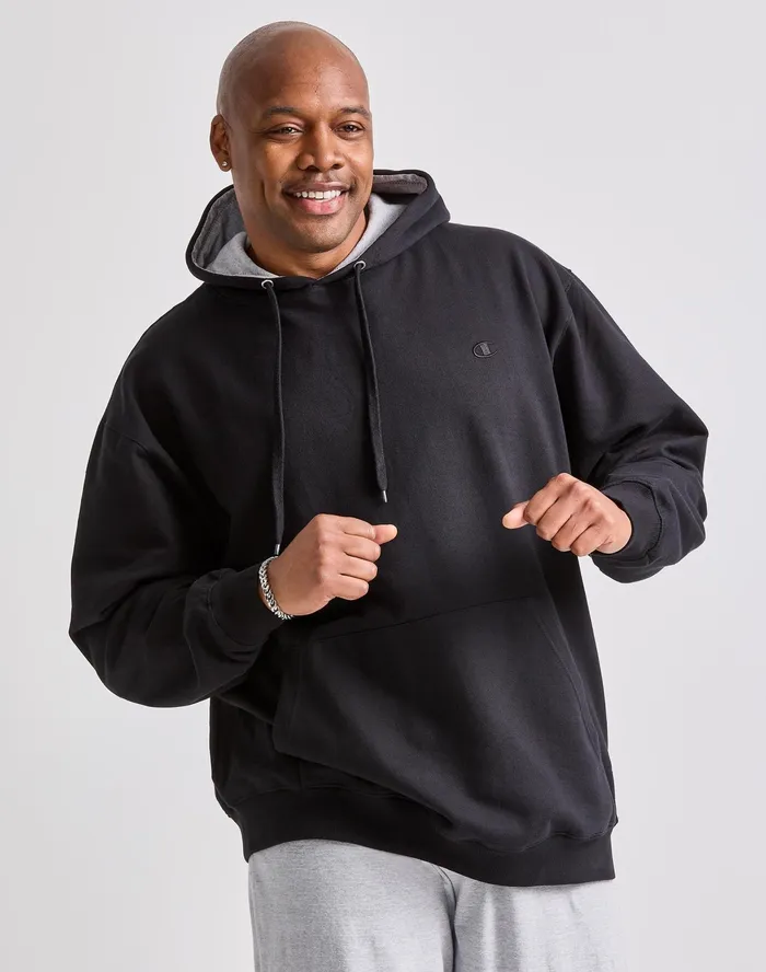 Powerblend Hoodie C Logo Big and Tall Black Men Champion Hoodies and Sweatshirts