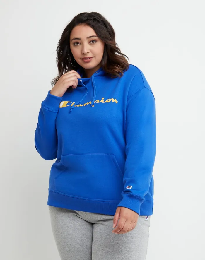 Powerblend Hoodie Classic Script Logo Plus Size Deep Dazzling Blue Women Champion Hoodies and Sweatshirts Powerblend Hoodie Classic Script Logo Plus Size Deep Dazzling Blue Women Champion Hoodies and Sweatshirts