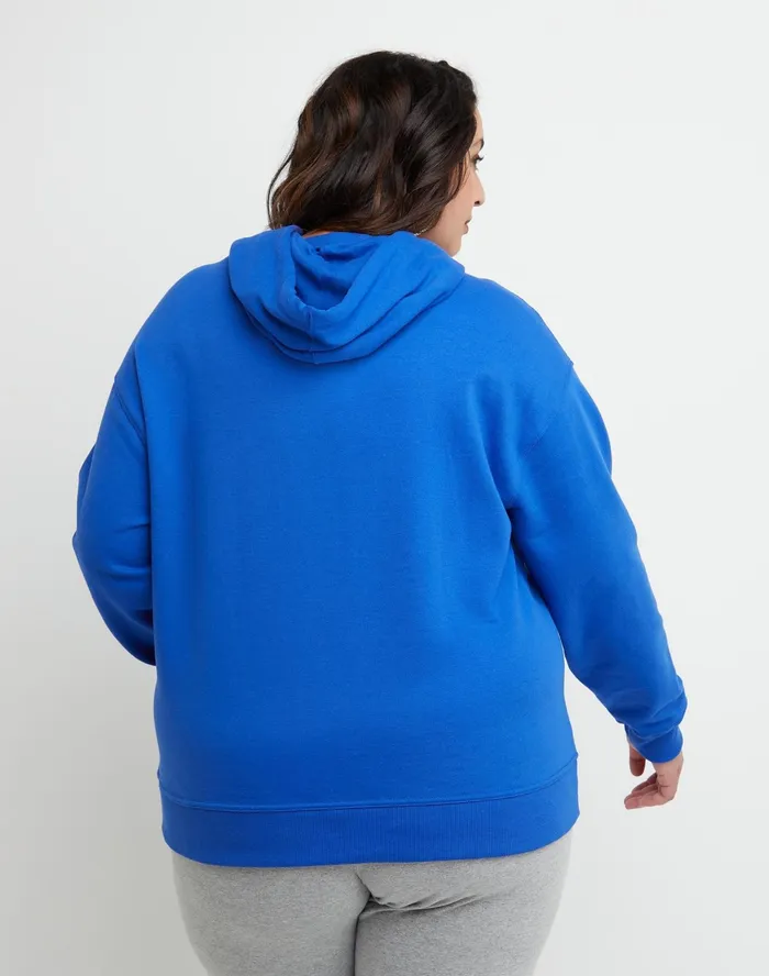 Powerblend Hoodie Classic Script Logo Plus Size Deep Dazzling Blue Women Champion Hoodies and Sweatshirts