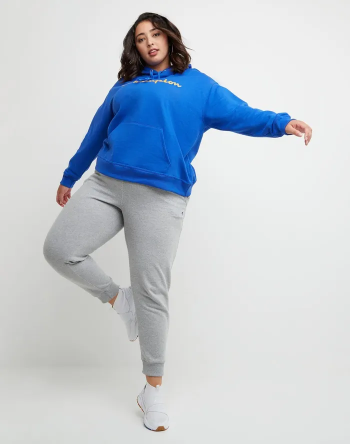 Powerblend Hoodie Classic Script Logo Plus Size Deep Dazzling Blue Women Champion Hoodies and Sweatshirts