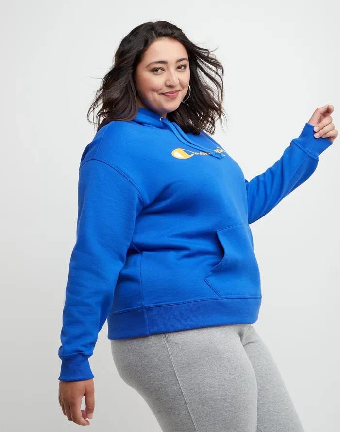 Powerblend Hoodie Classic Script Logo Plus Size Deep Dazzling Blue Women Champion Hoodies and Sweatshirts