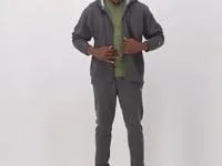 Powerblend Hoodie Zip Up C Logo Oxford Grey Men Champion Hoodies and Sweatshirts