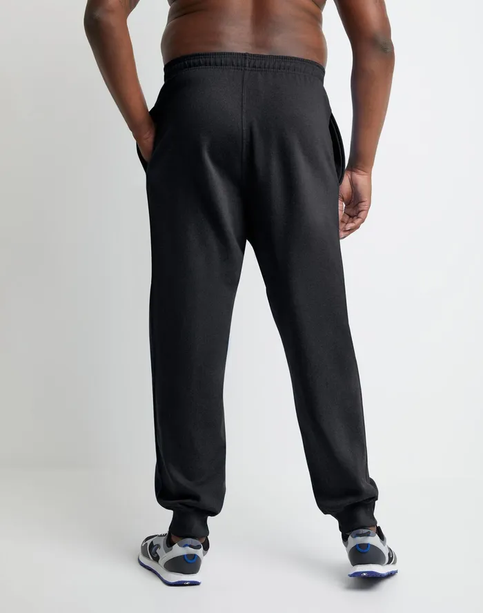 Powerblend Joggers Script Logo Big and Tall Black Men Champion Pants and Joggers
