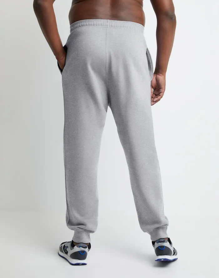Powerblend Joggers Script Logo Big and Tall Oxford Grey Men Champion Pants and Joggers