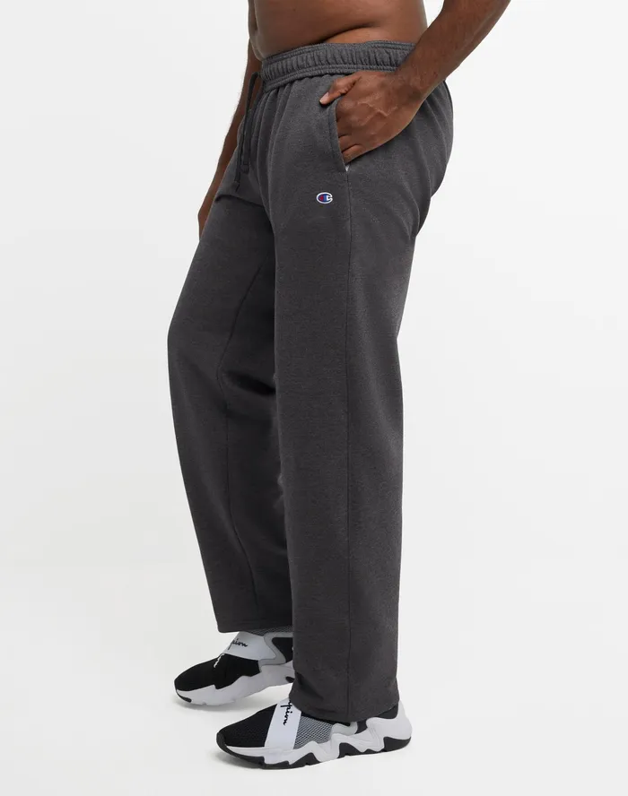 Powerblend Sweatpants Open Hem C Logo Big and Tall Granite Heather Men Champion Pants and Joggers