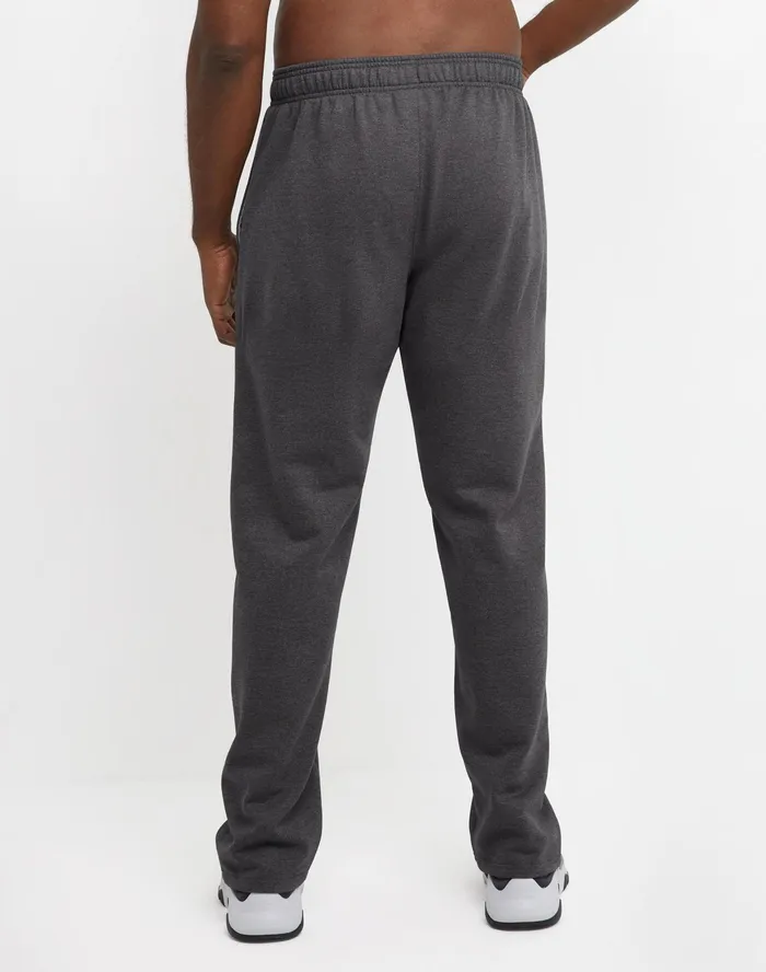 Powerblend Sweatpants Open Hem C Logo Big and Tall Granite Heather Men Champion Pants and Joggers