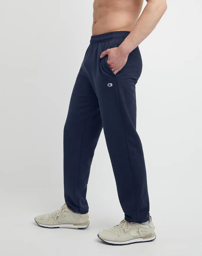Powerblend Sweatpants Relaxed Hem C Logo 32034 Navy Men Champion Pants and Joggers