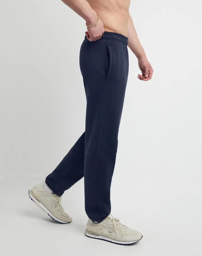 Powerblend Sweatpants Relaxed Hem C Logo 32034 Navy Men Champion Pants and Joggers