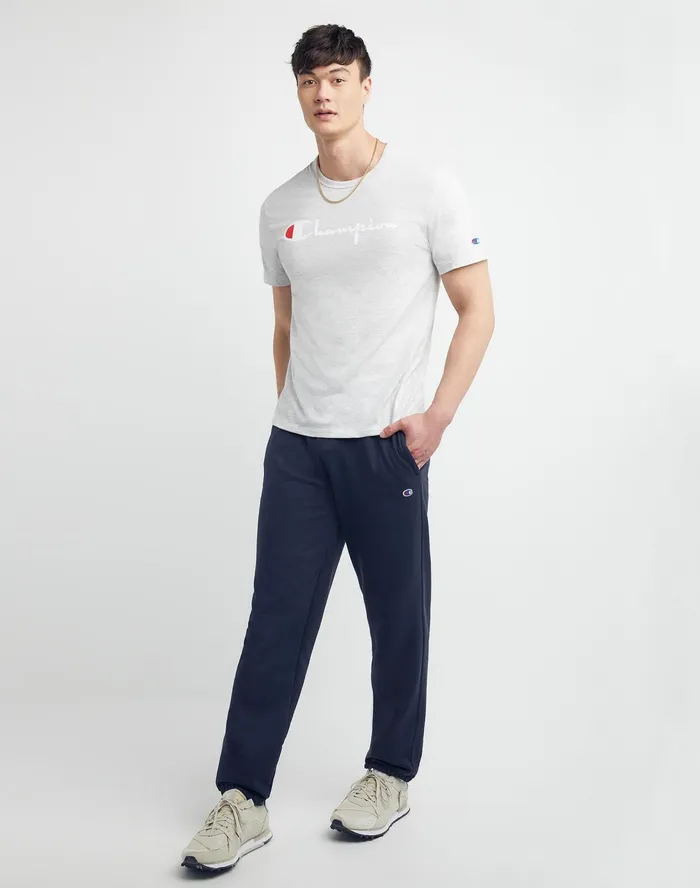 Powerblend Sweatpants Relaxed Hem C Logo 32034 Navy Men Champion Pants and Joggers
