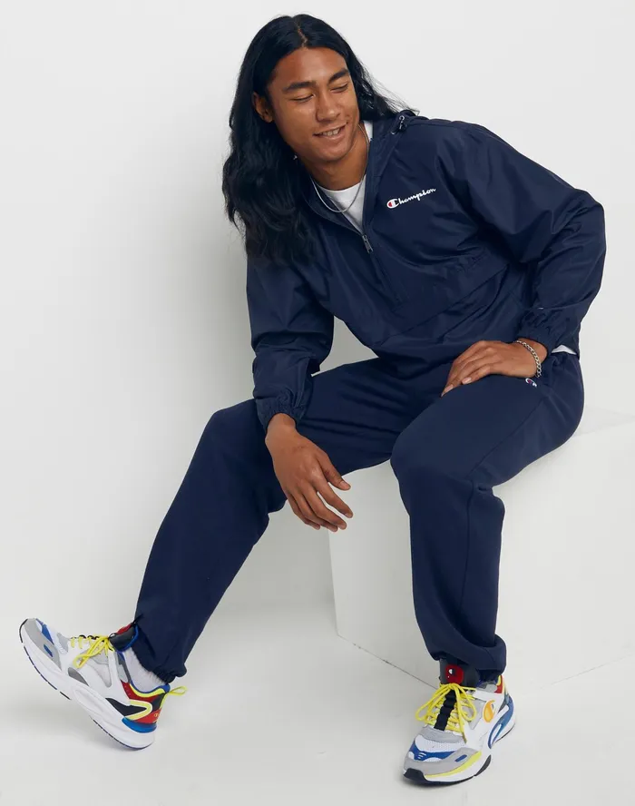Powerblend Sweatpants Relaxed Hem C Logo 32034 Navy Men Champion Pants and Joggers