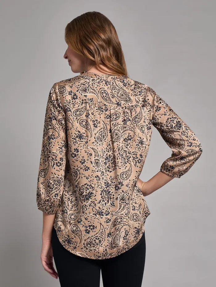 Print VNeck Pleated Satin Kelly Blouse Women Jones New York Tops and Blouses Print VNeck Pleated Satin Kelly Blouse Women Jones New York Tops and Blouses