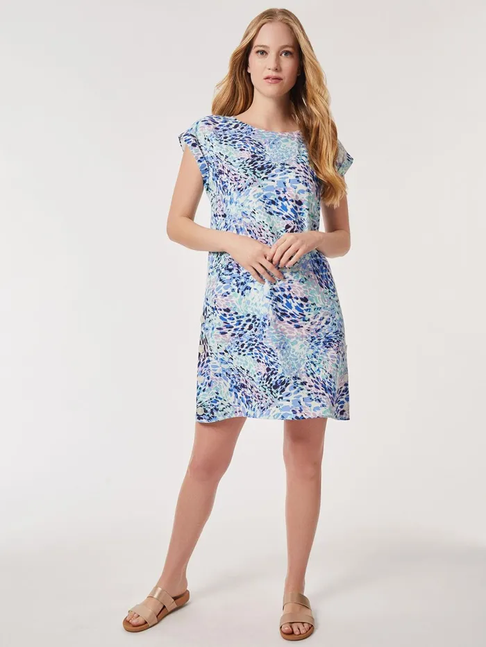 Printed Side Button Swing Dress Women Jones New York Sale