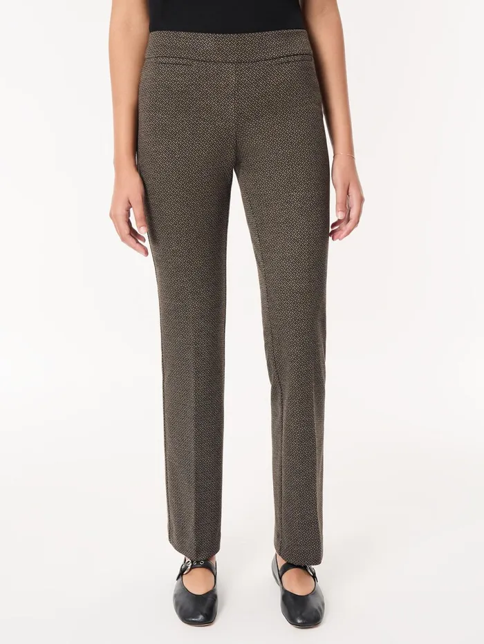 PullOn Boot Leg Pant Knit Jacquard Women Jones New York Pants and Skirts