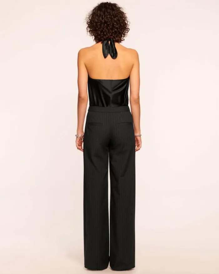 Ramy Brook Bottoms Women Barbara Pinstripe Trouser Black Pinstripe