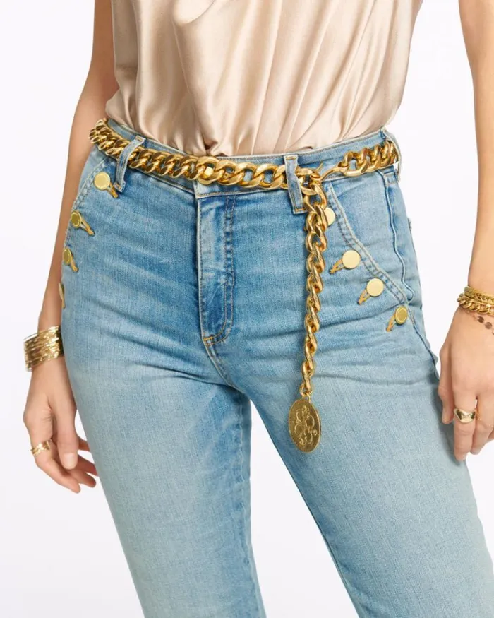 Ramy Brook Denim Women Helena HighRise Flare Jean Light Wash