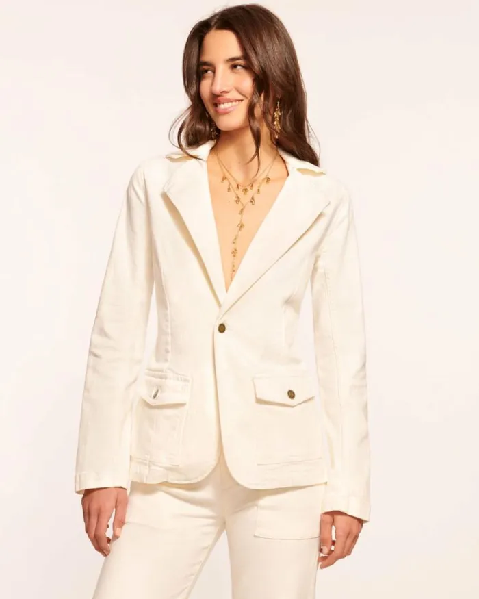 Ramy Brook Denim Women Lia Denim Blazer White