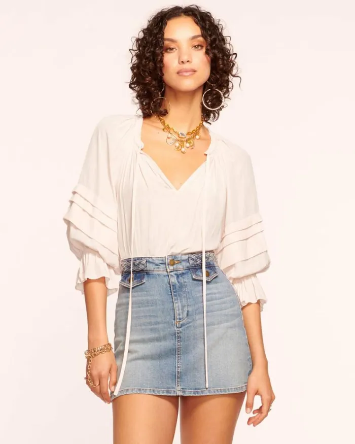 Ramy Brook Denim Women Stafford Denim Skirt Light Wash