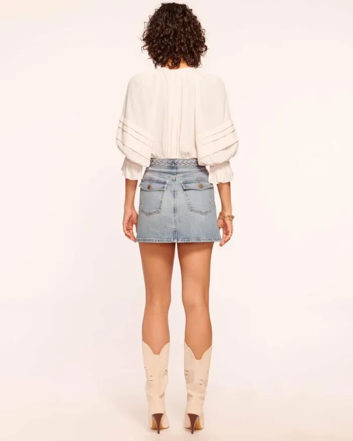 Ramy Brook Denim Women Stafford Denim Skirt Light Wash
