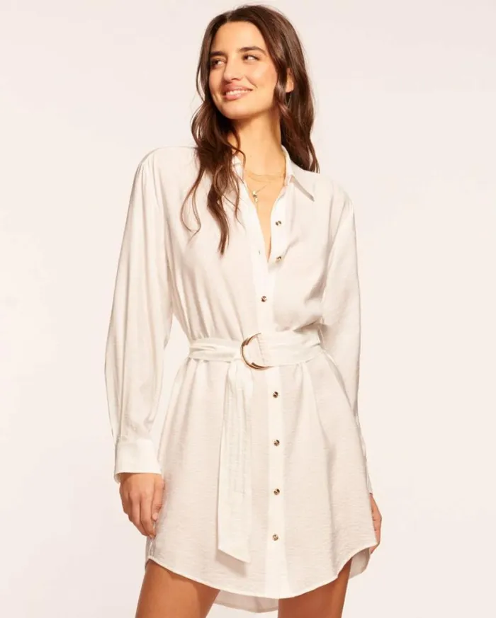 Ramy Brook Dresses Women Berkley Shirt Mini Dress Ivory
