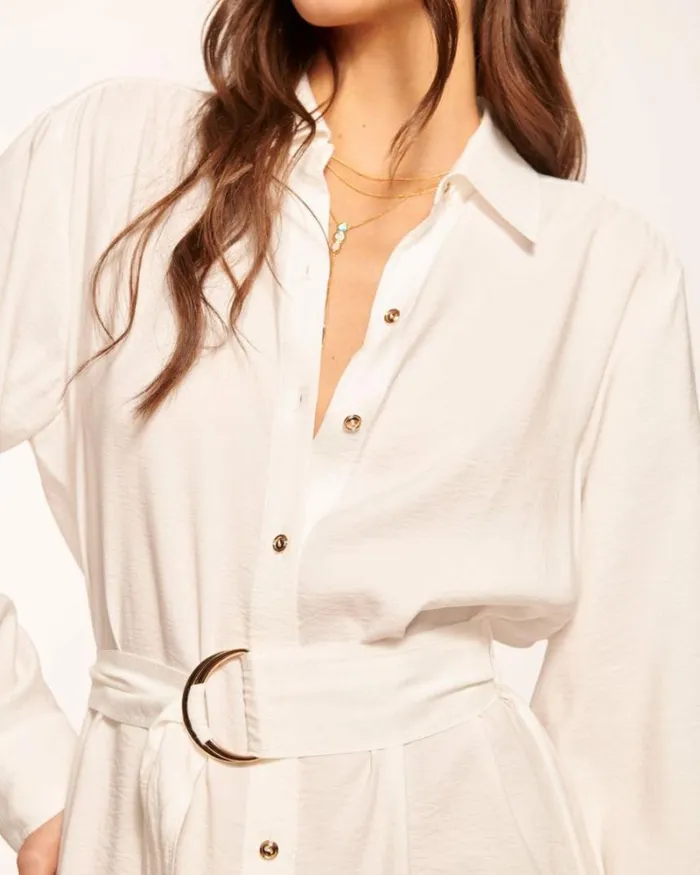 Ramy Brook Dresses Women Berkley Shirt Mini Dress Ivory