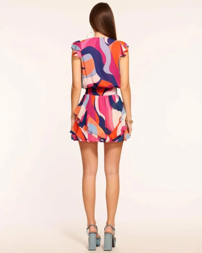 Ramy Brook Dresses Women Simone Smocked Mini Dress Rose Wave
