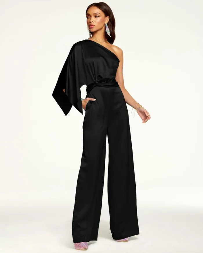 Ramy Brook Jumpsuits Women Simone OneShoulder Jumpsuit Black