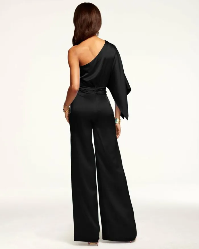 Ramy Brook Jumpsuits Women Simone OneShoulder Jumpsuit Black