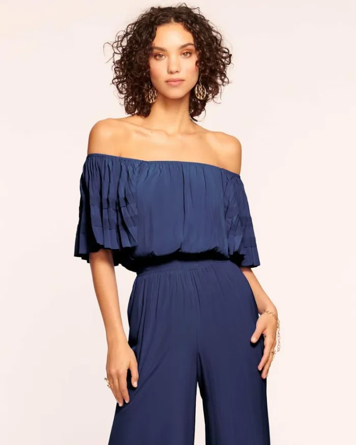 Ramy Brook Jumpsuits Women Tinsley OffTheShoulder Jumpsuit Spring Navy