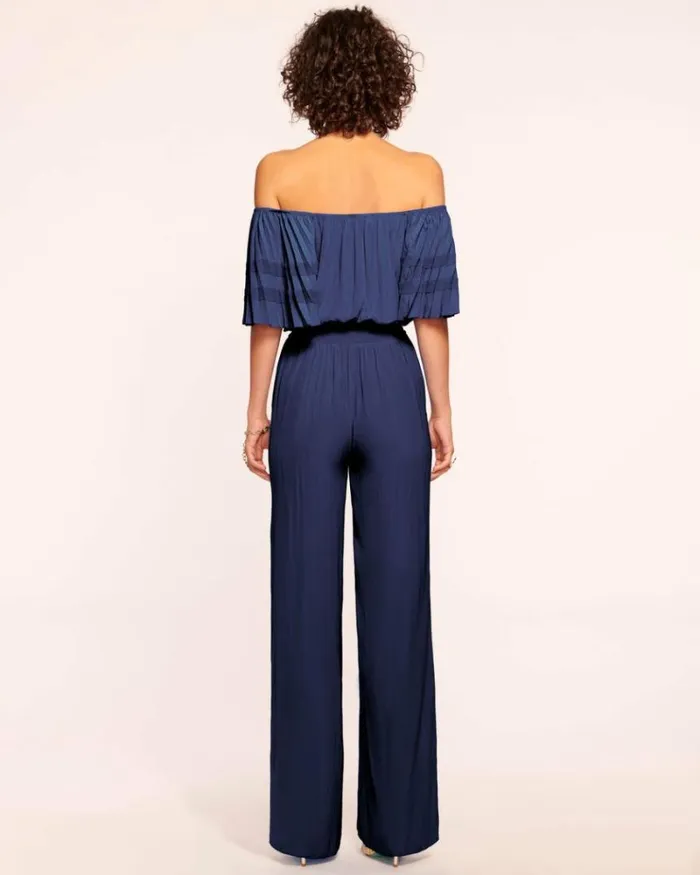 Ramy Brook Jumpsuits Women Tinsley OffTheShoulder Jumpsuit Spring Navy