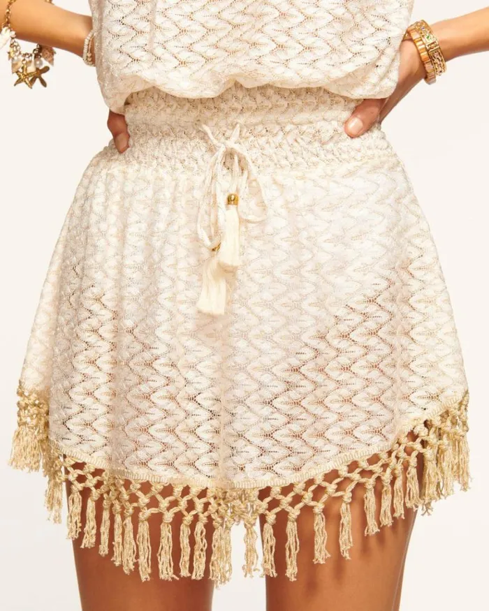 Ramy Brook Swim and Coverups Women Lauryn Mini Coverup Dress White Zigzag