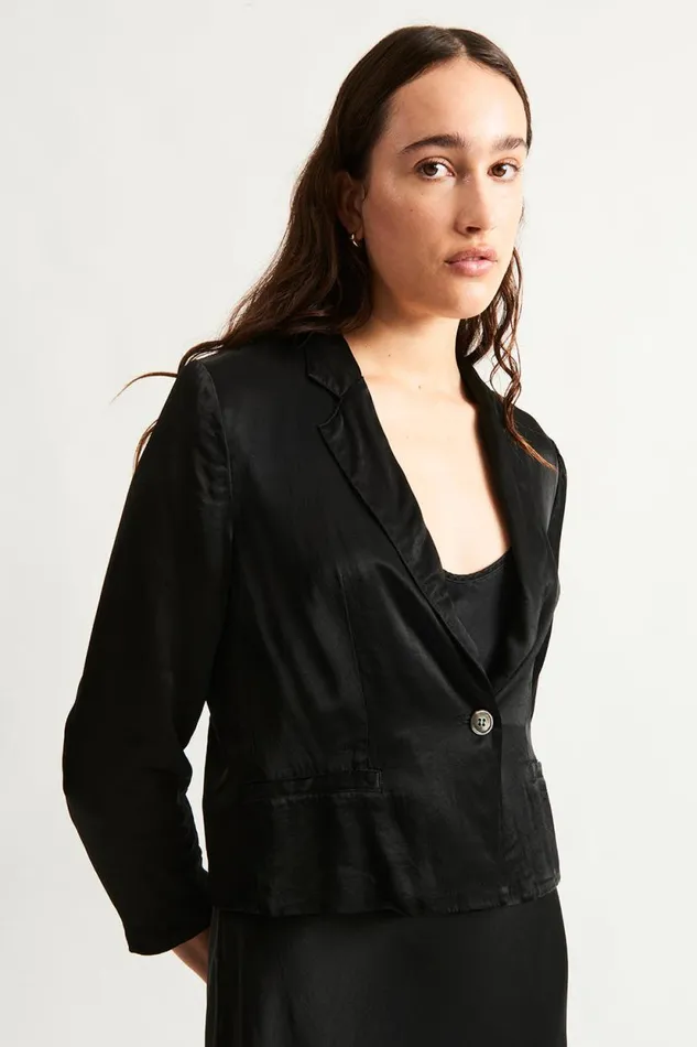 Raquel Allegra Black Avalon Jacket Women Sweaters and Knits