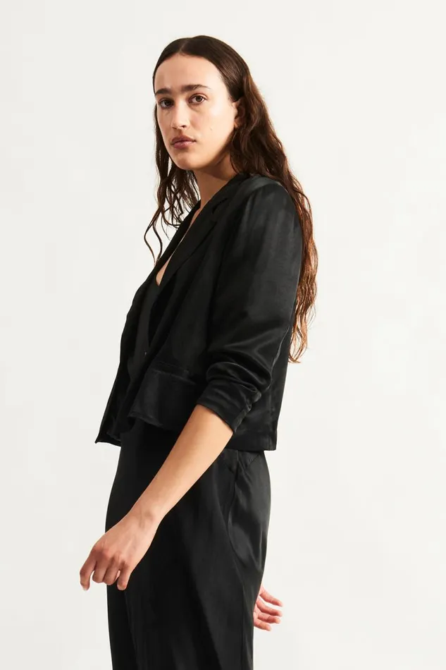 Raquel Allegra Black Avalon Jacket Women Sweaters and Knits