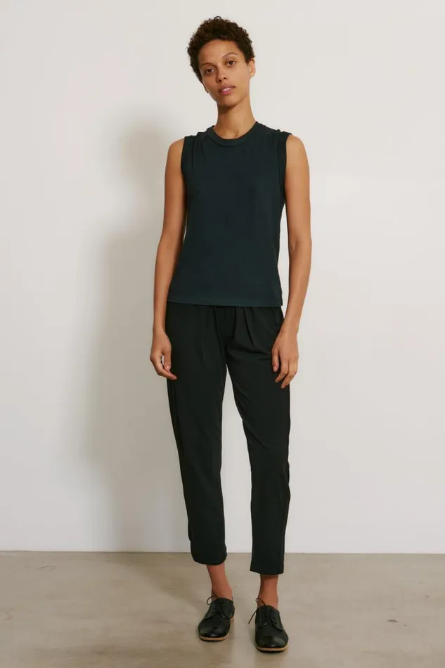 Raquel Allegra Black Classic Jersey Kate Tank Women Tops