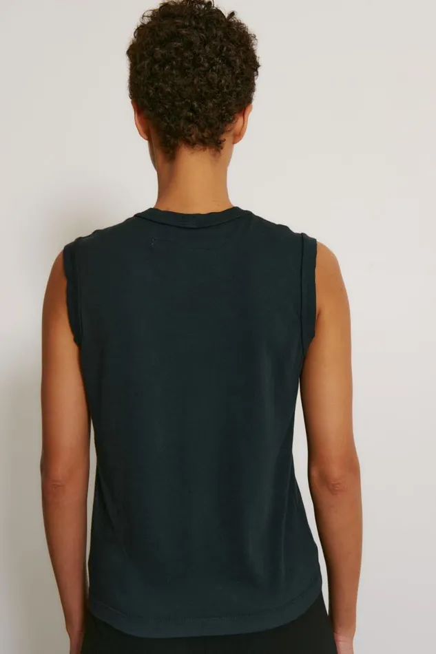 Raquel Allegra Black Classic Jersey Kate Tank Women Tops