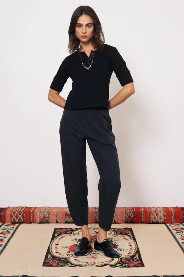 Raquel Allegra Black Zulu Top Women Tops