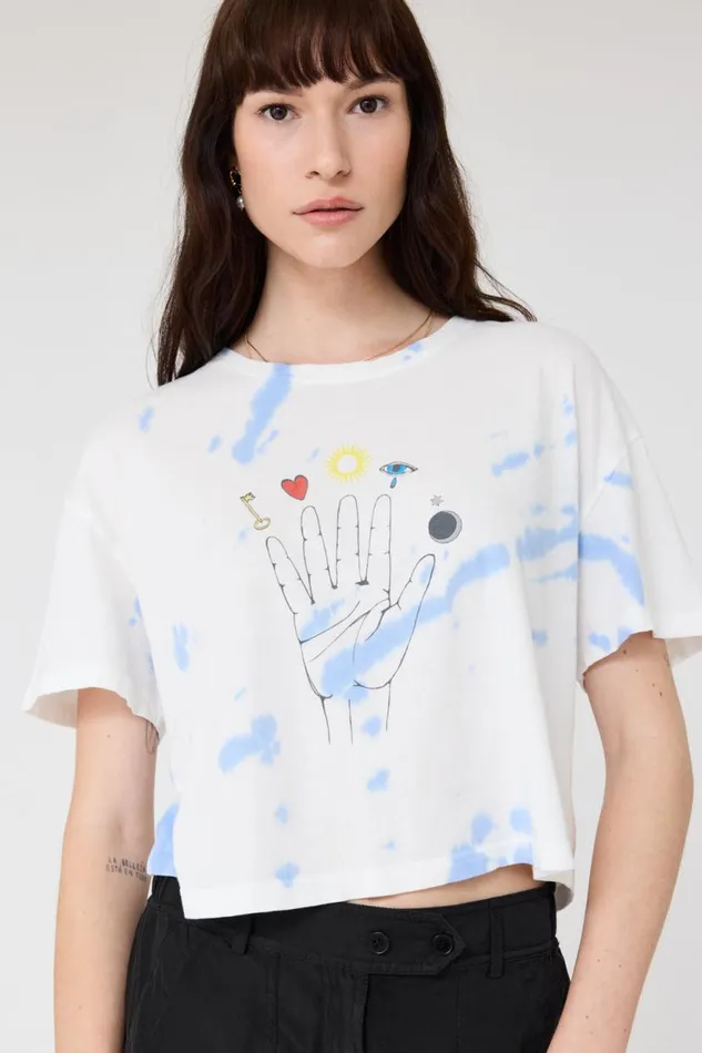 Raquel Allegra Blue TieDye Claudia Tee Women TShirts