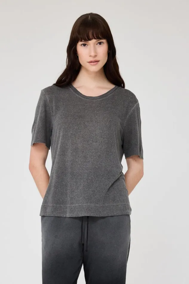 Raquel Allegra Charcoal Boxy Tee Women TShirts