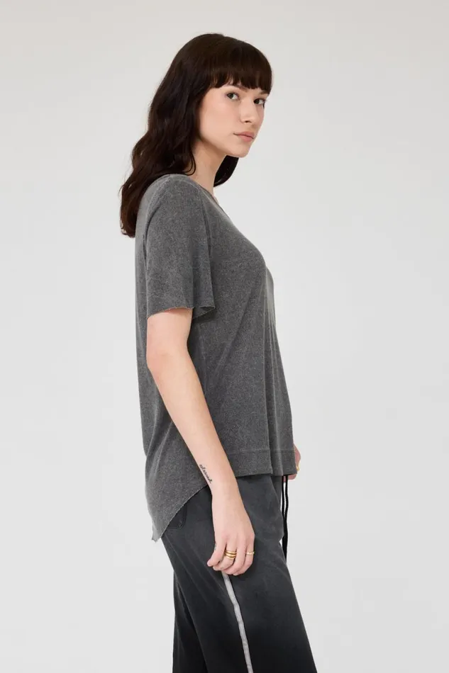 Raquel Allegra Charcoal Boxy Tee Women TShirts