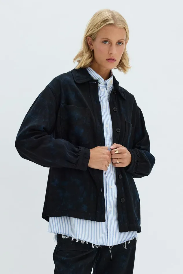 Raquel Allegra Dark Indigo Denim Explorer Jacket Women Jackets