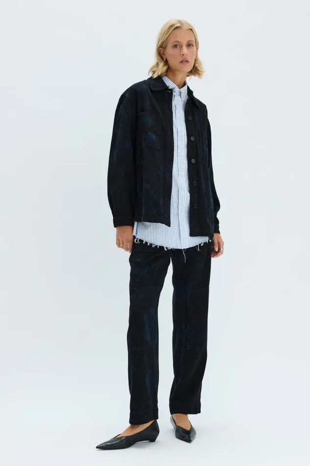 Raquel Allegra Dark Indigo Denim Explorer Jacket Women Jackets
