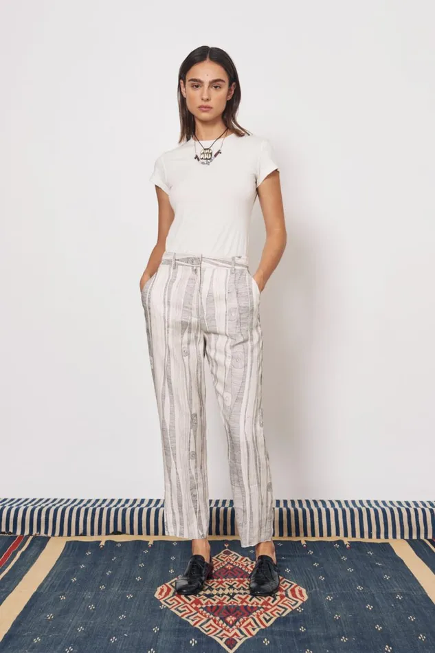 Raquel Allegra Dirty White Liv Tee Women Tops